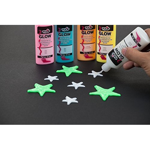 Tulip 29025 Dimensional Glow Fabric Paint, 6-Pack