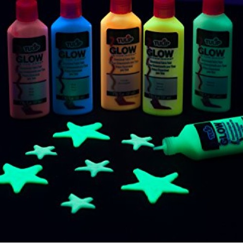 Tulip 29025 Dimensional Glow Fabric Paint, 6-Pack