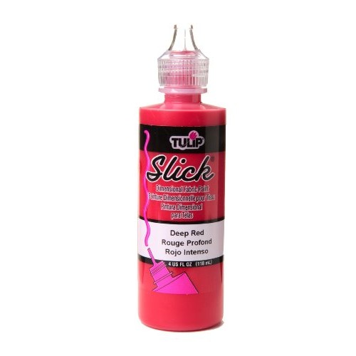TULIP 41402 Dimensional Fabric Paint, Slick Deep Red, 4 Fl Oz