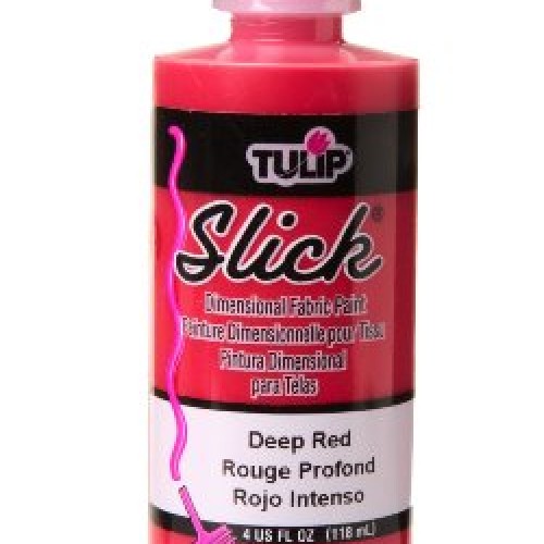 TULIP 41402 Dimensional Fabric Paint, Slick Deep Red, 4 Fl Oz