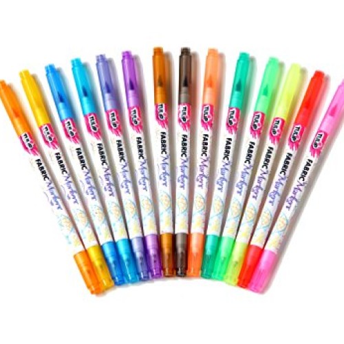 Tulip Dual Tip Fabric Markers 14 Pack - Fine Tip & Brush Tip