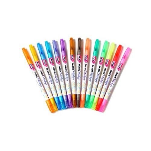 Tulip Dual Tip Fabric Markers 14 Pack - Fine Tip & Brush Tip