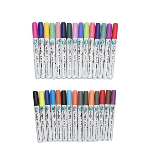 TULIP Graffiti Fabric Markers, 30 Pack, Rainbow Bullet, 30 Count