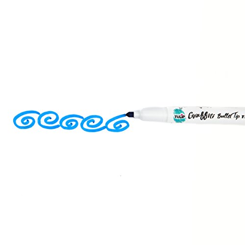 Tulip Graffiti Fabric Markers Bullet Tip 6pk, Rainbow, Premium Qua...