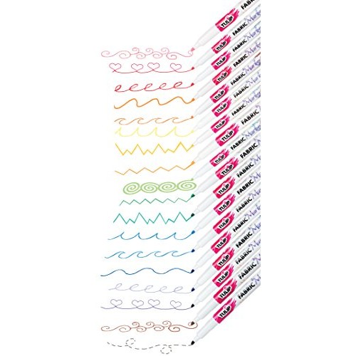 Tulip Permanent Nontoxic Fabric Markers, 20 Pack, Multicolor