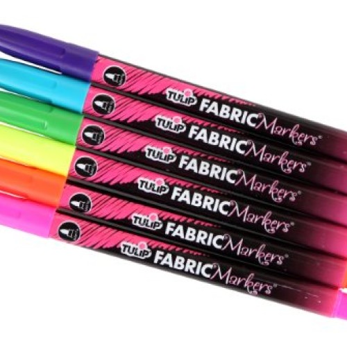 Tulip Permanent Nontoxic Fabric Markers Neon 6 Pack - Large Bullet...