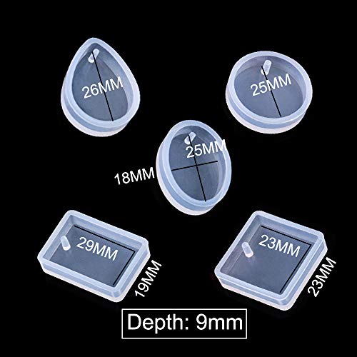 20pcs / 4 Sets Jewelry Casting Molds, Silicone Pendant Resin Mould...