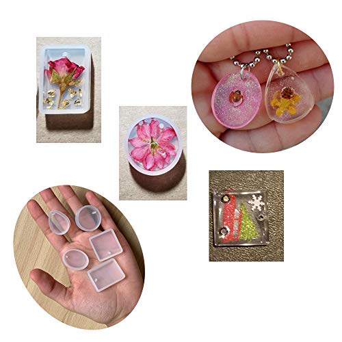 20pcs / 4 Sets Jewelry Casting Molds, Silicone Pendant Resin Mould...