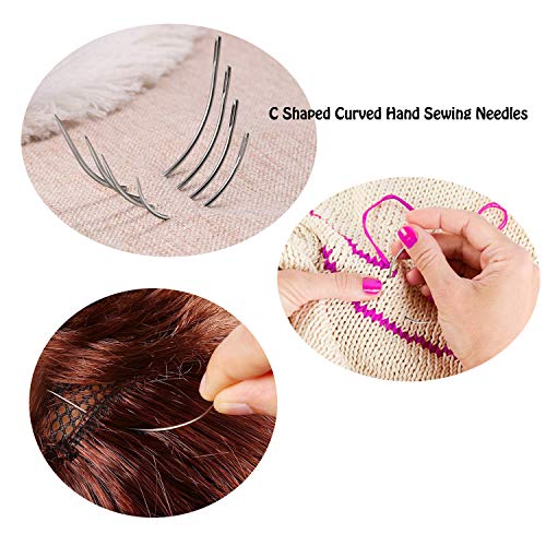 Set of 20 Hand Sewing Needles + Upholstery Thread + Sewing Thimble...