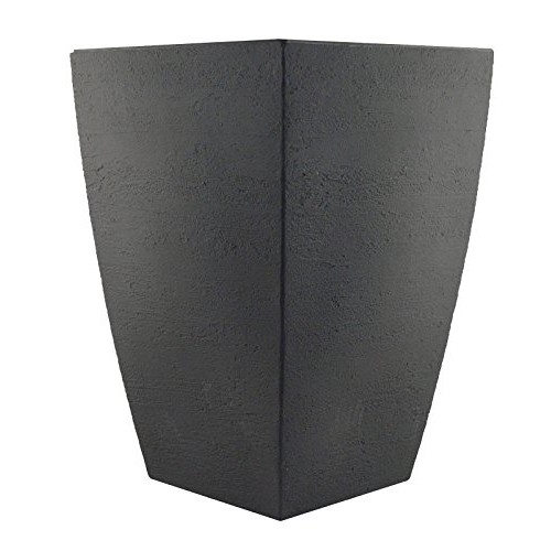 Tusco Products MSQT19SL Modern Square Garden Planter, 19-Inch, Slate