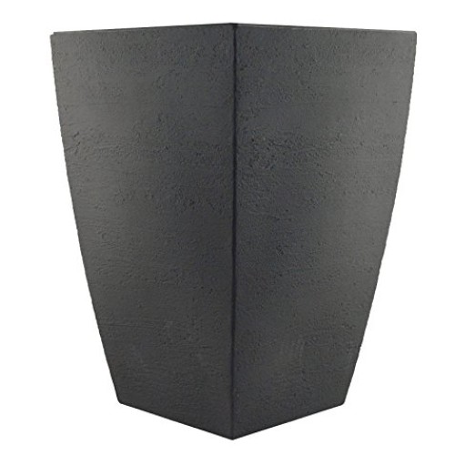 Tusco Products MSQT19SL Modern Square Garden Planter, 19-Inch, Slate