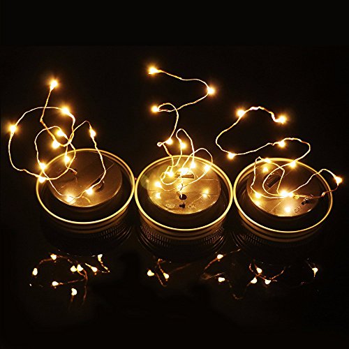 Tuscom Mason Jar 10 LED Solar Powered Waterproof Fairy Light,for C...