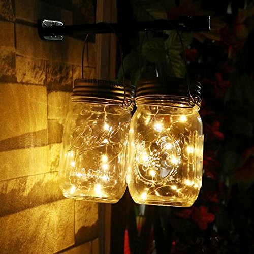 Tuscom Mason Jar 10 LED Solar Powered Waterproof Fairy Light,for C...