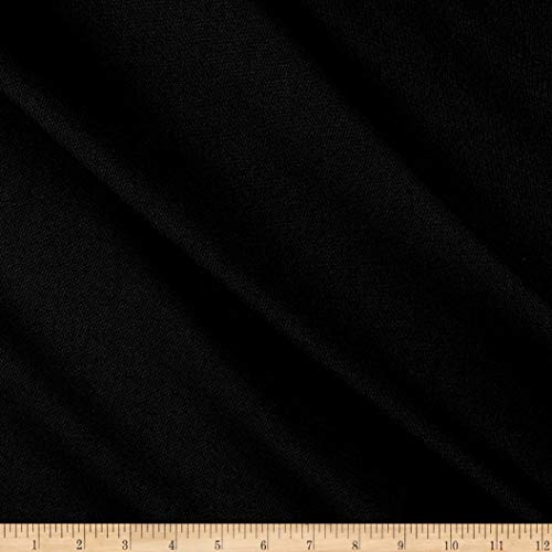 Tuva Textiles Solid Wool Blend Twill Fabric, Black, Fabric By The ...