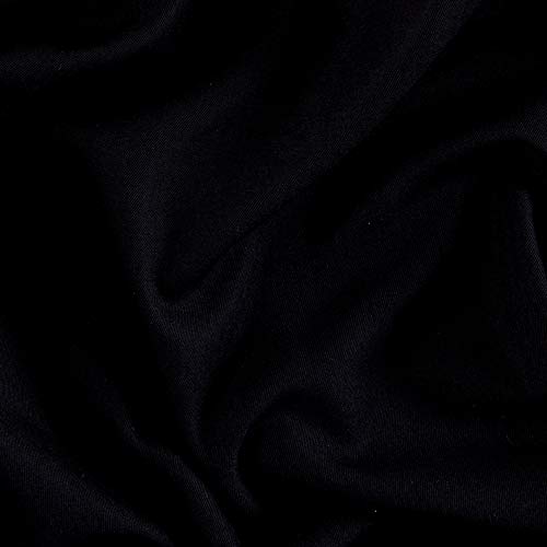 Tuva Textiles Solid Wool Blend Gabarine Fabric, Black, Fabric By T...