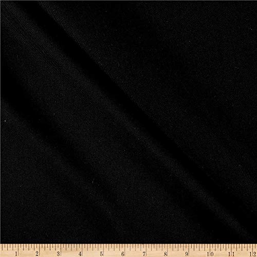 Tuva Textiles Solid Wool Blend Gabarine Fabric, Black, Fabric By T...