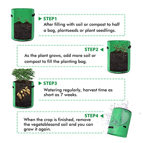 Tvird Potato Grow Bags 2 Pack 10 Gallon Planting Pouch Fabric Pots...