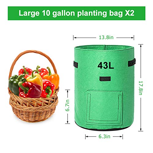 Tvird Potato Grow Bags 2 Pack 10 Gallon Planting Pouch Fabric Pots...