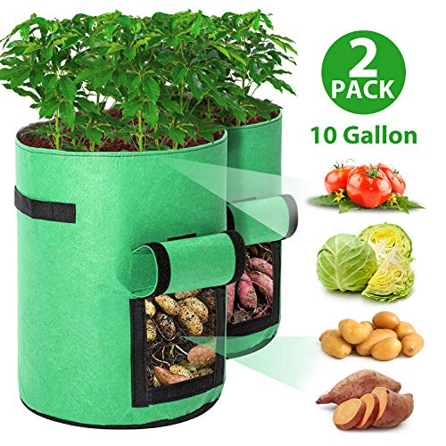 Tvird Potato Grow Bags 2 Pack 10 Gallon Planting Pouch Fabric Pots...