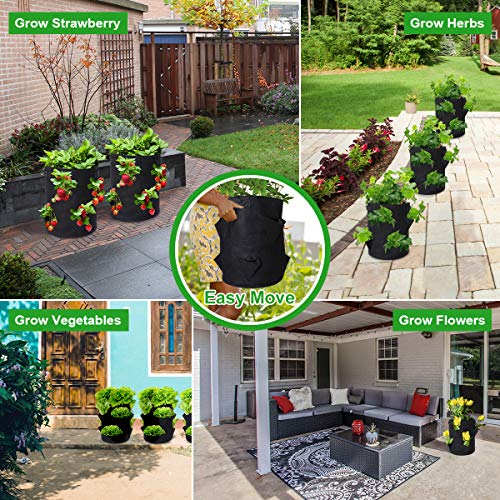 Tvird Strawberry Planting Bags 2 Pack 10 Gallon Planting Pouch Fab...