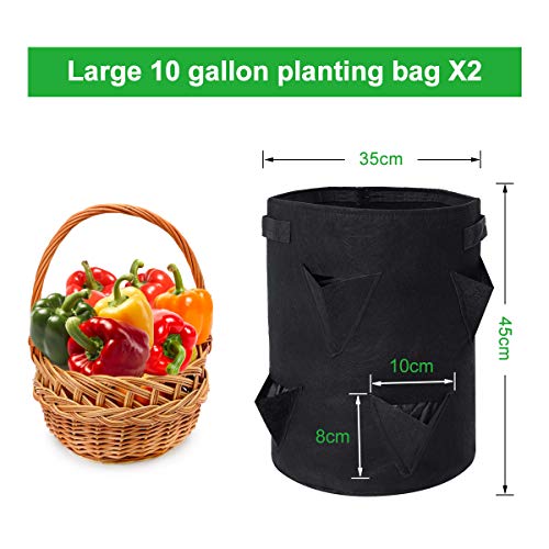 Tvird Strawberry Planting Bags 2 Pack 10 Gallon Planting Pouch Fab...