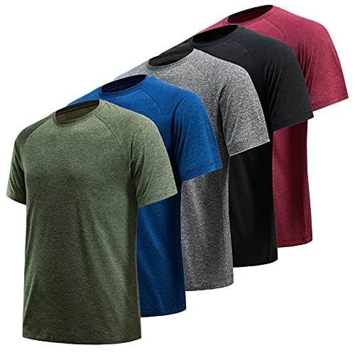 TVKSOM Workout Shirts for Men Quick Dry Moisture Wicking Athletic ...