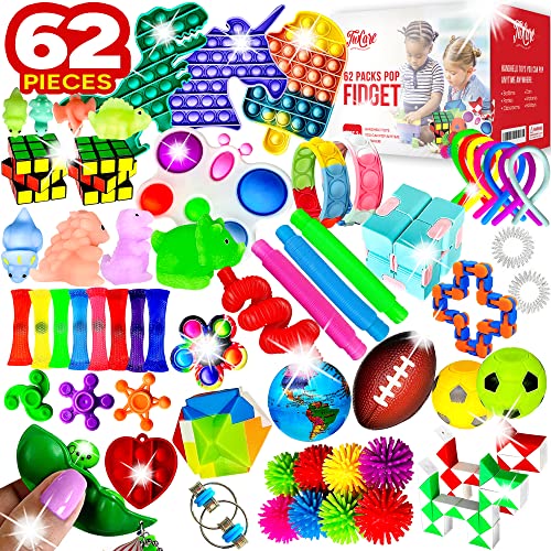 62 Pcs 2023 Upgraded Fidget Toys Party Favors Gifts for Kids Adu...
