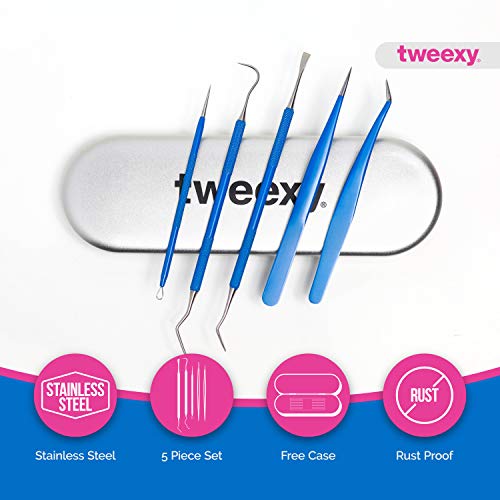 tweexy Craft Vinyl Weeding Tool Kit, 5-Piece Set with Metal Case, ...