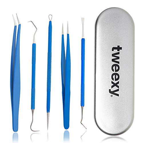 tweexy Craft Vinyl Weeding Tool Kit, 5-Piece Set with Metal Case, ...