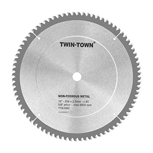 TWIN-TOWN 10-Inch 80 Tooth TCG Aluminum and Non-Ferrous Metal Saw ...