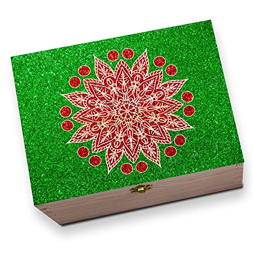 Large Unfinished Wood Box with Hinged Lid and Front Clasp for Arts...