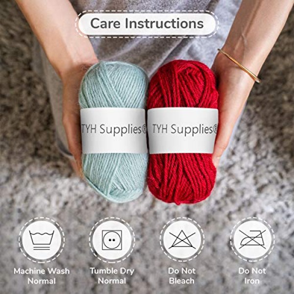 TYH Supplies 20-Pack 22 Yard Acrylic Yarn Assorted Colors Skeins -...