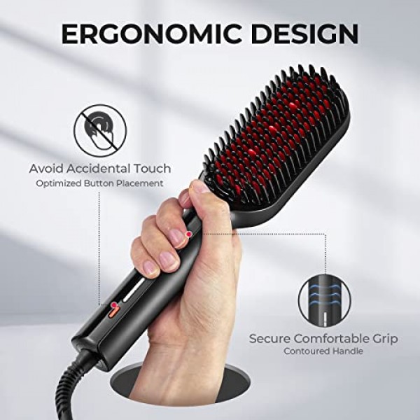 2023 Upgraded Hair Straightener Brush | TYMO Ionic Plus Straighten...