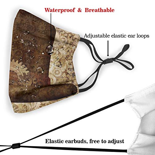 Metal Copper Gears And Cogs Image Mask Anti Dust Pollution Mask,Wa...