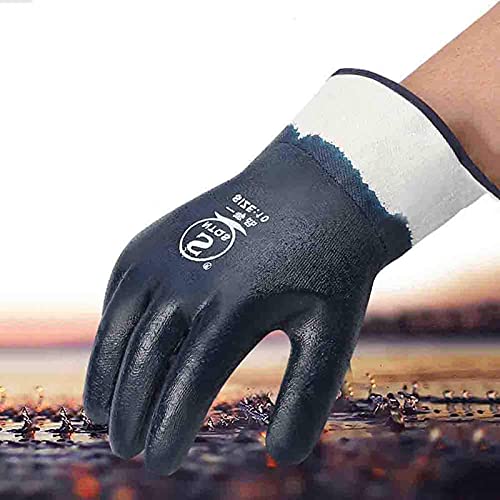 Oil Gloves for Men,Safe Wide Cuffs for Petrochemical Transport Wor...