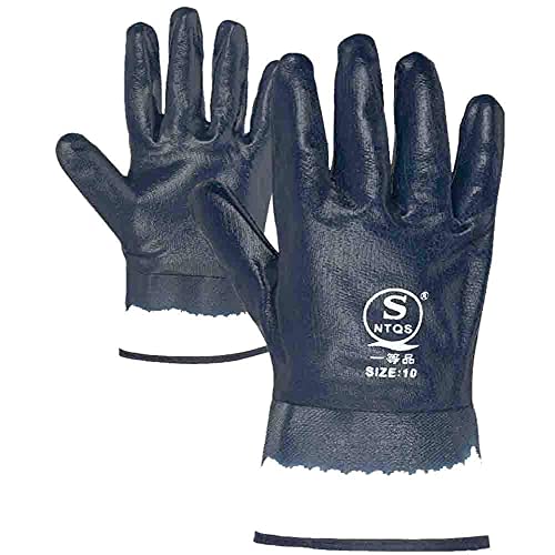 Oil Gloves for Men,Safe Wide Cuffs for Petrochemical Transport Wor...