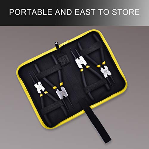 4 PCS 7-Inch Snap Ring Pliers Set Internal/External Circlip Pliers...