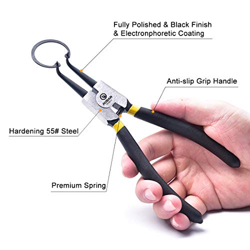 4 PCS 7-Inch Snap Ring Pliers Set Internal/External Circlip Pliers...