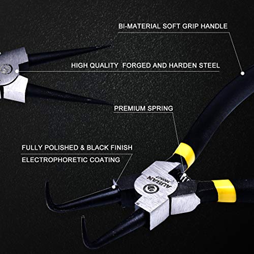 4 PCS 7-Inch Snap Ring Pliers Set Internal/External Circlip Pliers...