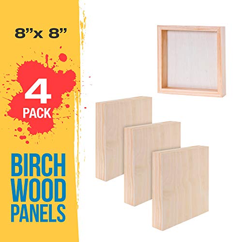 U.S. Art Supply 16 x 16 Birch Wood Paint Pouring Panel Boards, G...