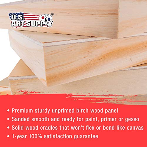U.S. Art Supply 10 x 10 Birch Wood Paint Pouring Panel Boards, G...