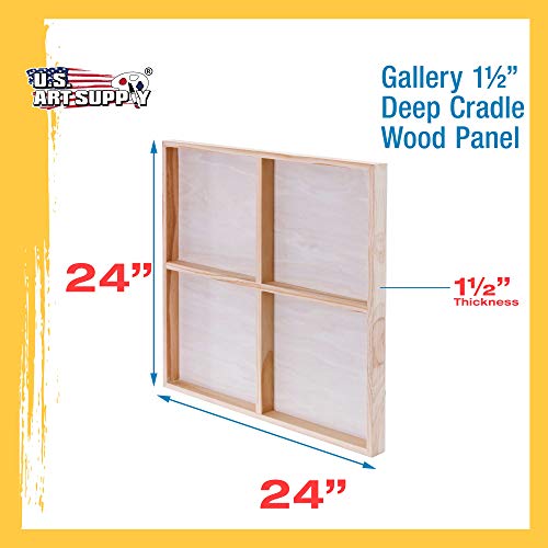 U.S. Art Supply 24 x 24 Birch Wood Paint Pouring Panel Boards, G...