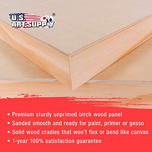 U.S. Art Supply 24 x 24 Birch Wood Paint Pouring Panel Boards, G...