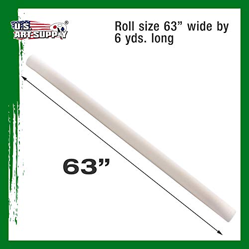 U.S. Art Supply 63 Wide x 6 Yard Long Canvas Roll - 100% Cotton 1...
