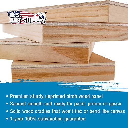 U.S. Art Supply 9 x 12 Birch Wood Paint Pouring Panel Boards, St...