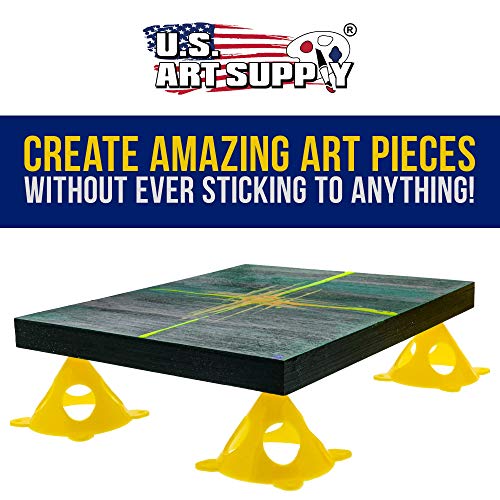 U.S. Art Supply Yellow Cone Canvas and Cabinet Door Risers - Acryl...