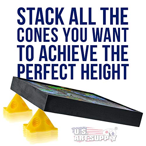 U.S. Art Supply Yellow Cone Canvas and Cabinet Door Risers - Acryl...