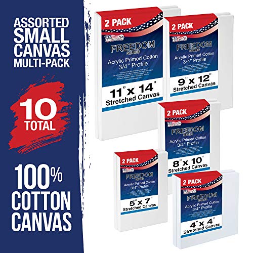 US Art Supply Multi-Pack 2-Ea of 4x4, 5x7, 8x10, 9x12, 11x14. Prof...