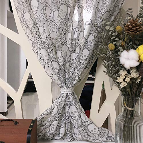 59x72 Inches Skull Lace Fabric-Cute Skull and Rose Pattern DIY lac...