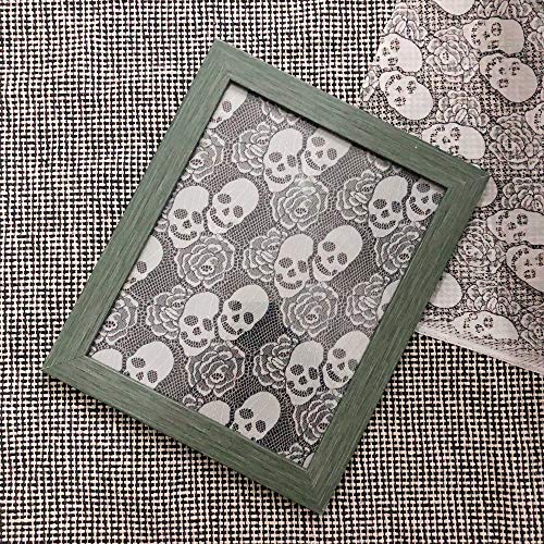 59x72 Inches Skull Lace Fabric-Cute Skull and Rose Pattern DIY lac...